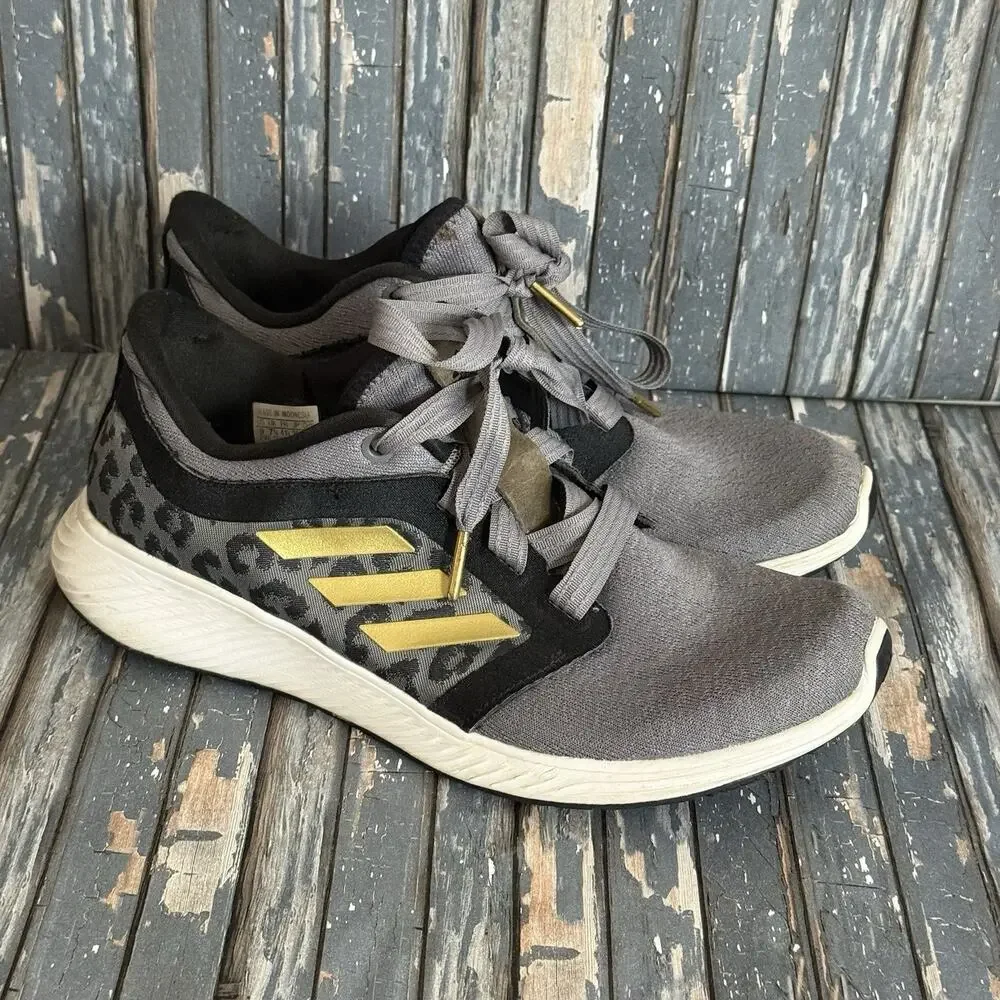 Adidas Edge Lux 3 Gray Gold Athletic Running Sneaker Women’s 9